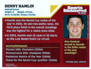 2007 Sports Illustrated for Kids #153 Denny Hamlin Back