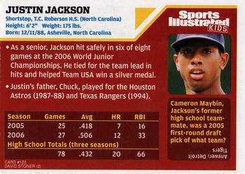 2007 Sports Illustrated for Kids #123 Justin Jackson Back