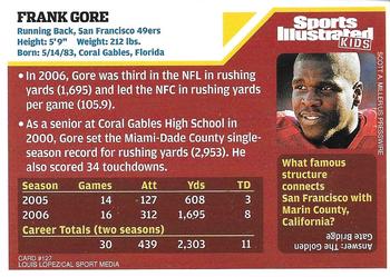 2007 Sports Illustrated for Kids #127 Frank Gore Back