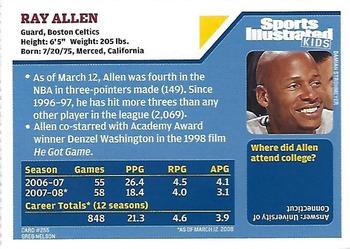2008 Sports Illustrated for Kids #255 Ray Allen Back