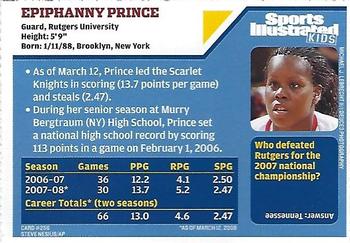 2008 Sports Illustrated for Kids #256 Epiphanny Prince Back