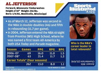 2008 Sports Illustrated for Kids #260 Al Jefferson Back