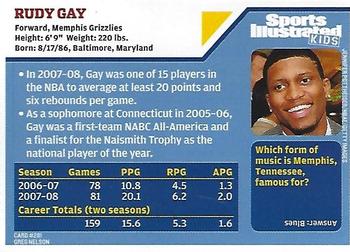 2008 Sports Illustrated for Kids #281 Rudy Gay Back