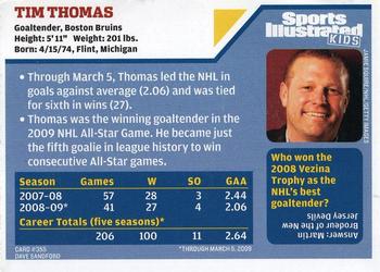 2009 Sports Illustrated for Kids #355 Tim Thomas Back
