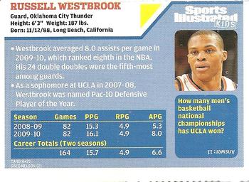 2010 Sports Illustrated for Kids #472 Russell Westbrook Back