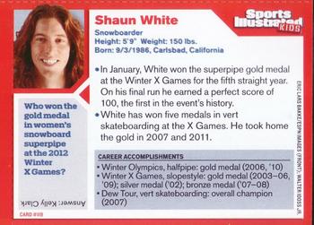 2012 Sports Illustrated for Kids #119 Shaun White Back