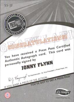 2009 Press Pass Fusion - Autographs Gold #SS-JF Jonny Flynn Back
