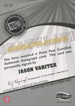 2009 Press Pass Fusion - Autographs Gold #SS-JV Jason Varitek Back