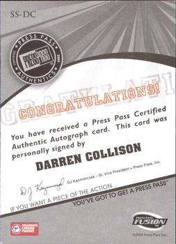 2009 Press Pass Fusion - Autographs Green #SS-DC Darren Collison Back