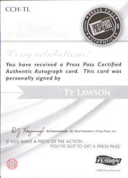 2009 Press Pass Fusion - Classic Champions Autographs Silver #CCH-TL Ty Lawson Back