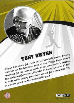2009 Press Pass Fusion - Silver #3 Tony Gwynn Back