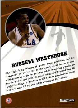 2009 Press Pass Fusion - Silver #32 Russell Westbrook Back