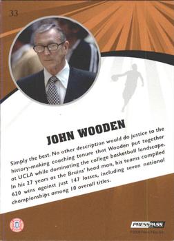 2009 Press Pass Fusion - Silver #33 John Wooden Back