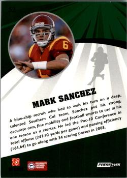2009 Press Pass Fusion - Silver #52 Mark Sanchez Back