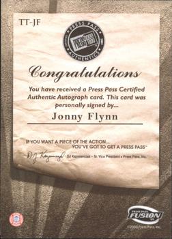 2009 Press Pass Fusion - Timeless Talent Autographs Silver #TT-JF Jonny Flynn Back
