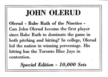 1990 Sports Scoops (unlicensed) #NNO John Olerud Back
