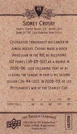 2012 Upper Deck Goodwin Champions - Mini #49 Sidney Crosby Back