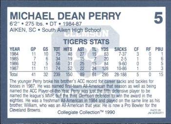 1990 Collegiate Collection Clemson Tigers #5 Michael Dean Perry Back