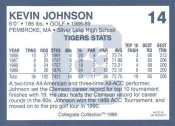 1990 Collegiate Collection Clemson Tigers #14 Kevin Johnson Back
