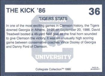 1990 Collegiate Collection Clemson Tigers #36 The Kick 1986 Back
