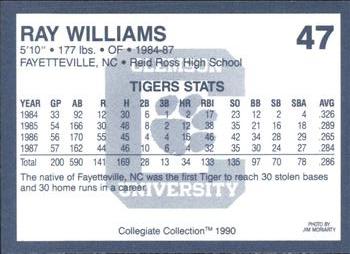 1990 Collegiate Collection Clemson Tigers #47 Ray Williams Back