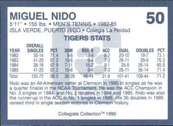 1990 Collegiate Collection Clemson Tigers #50 Miguel Nido Back