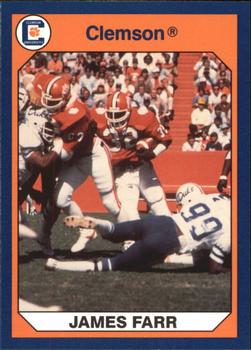 1990 Collegiate Collection Clemson Tigers #62 James Farr Front
