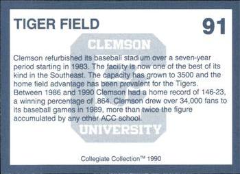 1990 Collegiate Collection Clemson Tigers #91 Baseball Stadium Back