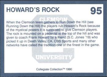 1990 Collegiate Collection Clemson Tigers #95 Howard's Rock Back