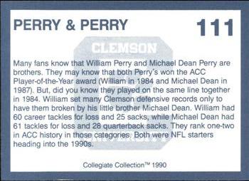 1990 Collegiate Collection Clemson Tigers #111 Michael Dean Perry / William Perry Back