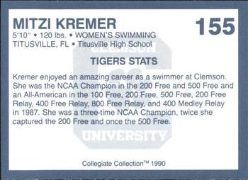 1990 Collegiate Collection Clemson Tigers #155 Mitzi Kremer Back