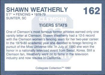 1990 Collegiate Collection Clemson Tigers #162 Shawn Weatherly Back