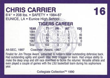 1990 Collegiate Collection LSU Tigers #16 Chris Carrier Back
