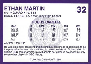 1990 Collegiate Collection LSU Tigers #32 Ethan Martin Back