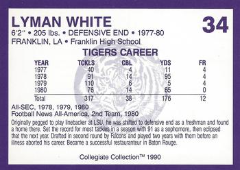 1990 Collegiate Collection LSU Tigers #34 Lyman White Back