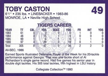 1990 Collegiate Collection LSU Tigers #49 Toby Caston Back