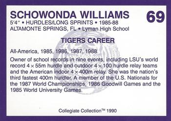 1990 Collegiate Collection LSU Tigers #69 Schowonda Williams Back