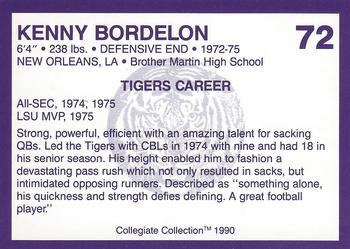 1990 Collegiate Collection LSU Tigers #72 Kenny Bordelon Back