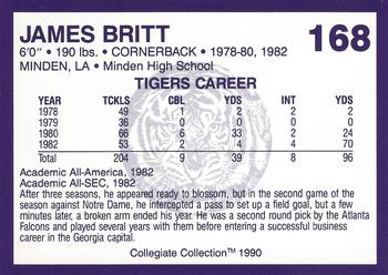 1990 Collegiate Collection LSU Tigers #168 James Britt Back