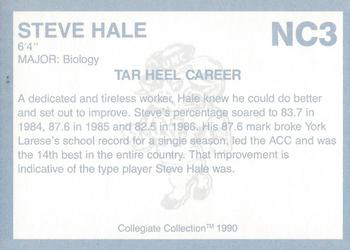 1990-91 Collegiate Collection North Carolina Tar Heels - Promos #NC3 Steve Hale Back