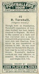 1928-29 Player's Footballers #46 Bob Turnbull Back