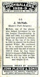 1928-29 Player's Footballers #66 Jock McNab Back