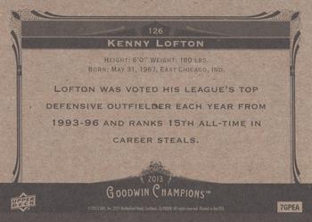 2013 Upper Deck Goodwin Champions #126b Kenny Lofton Back