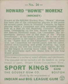 1933 Sport Kings (R338) #24 Howie Morenz Back