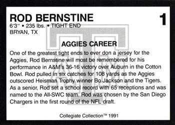 1991 Collegiate Collection Texas A&M Aggies #1 Rod Bernstine Back