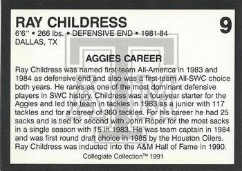 1991 Collegiate Collection Texas A&M Aggies #9 Ray Childress Back