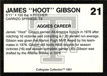 1991 Collegiate Collection Texas A&M Aggies #21 James Hoot Gibson Back