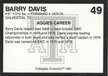 1991 Collegiate Collection Texas A&M Aggies #49 Barry Davis Back