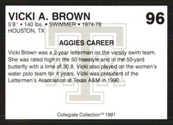 1991 Collegiate Collection Texas A&M Aggies #96 Vicki A. Brown Back