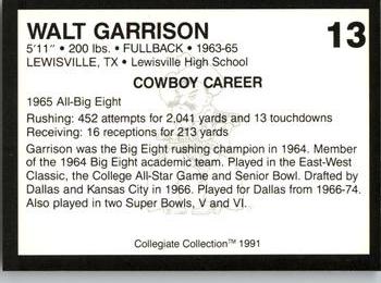 1991 Collegiate Collection Oklahoma State Cowboys #13 Walt Garrison Back